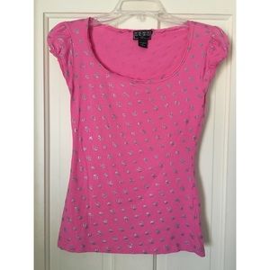FANG G•L•A•M Pink short-sleeved shirt w/ skulls